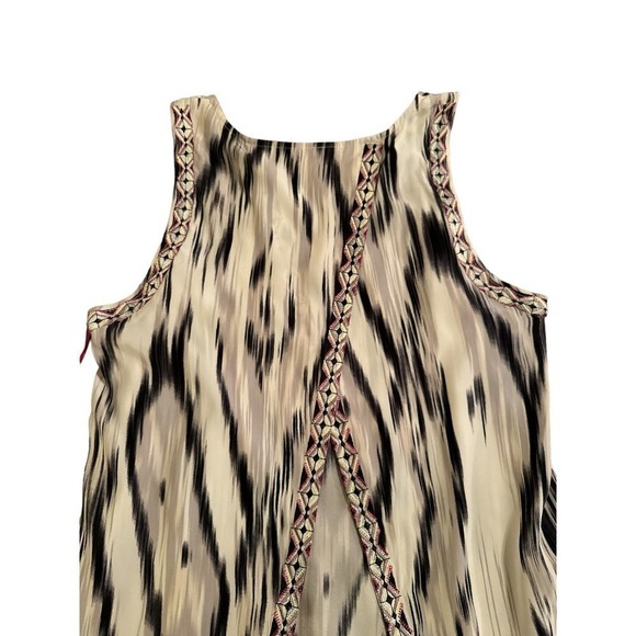 Parker Women's Sleeveless Caroline Ikat Split Back Top Size S Black Cream NWT - Picture 6 of 7